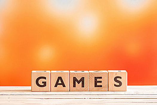 游戏,文字,木质,立方体,橙色背景