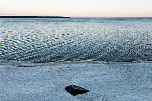 冰雪,海岸线,温尼伯湖,省立公园,曼尼托巴,加拿大