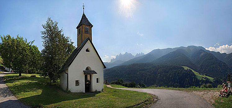 小,小教堂,靠近,小路,山谷,省,意大利,欧洲