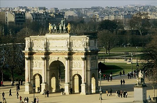 法国,巴黎,杜乐丽花园,旋转木马,卢浮宫