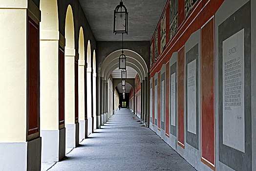 拱廊,剧院,博物馆,靠近,宫廷花园,慕尼黑,巴伐利亚,德国,欧洲