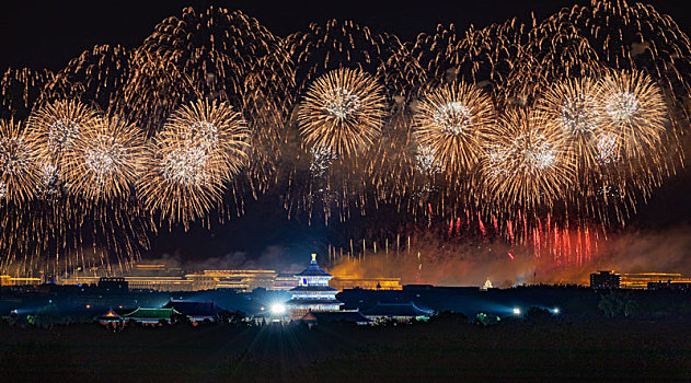 建国七十周年烟花表演