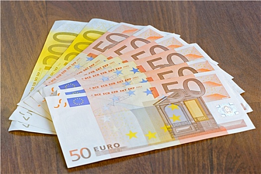 特写,欧元,货币,桌子
