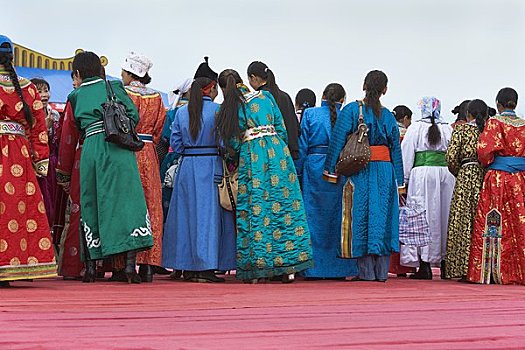 女人,竞争,服饰,竞赛,那达慕大会,内蒙古,中国