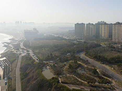 山东省青岛黄岛区城市航拍图片