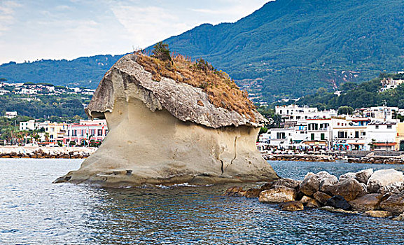 著名,蘑菇岩,伊斯基亚,岛屿,意大利