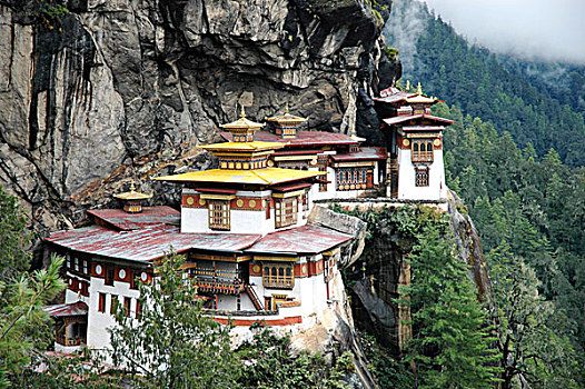 不丹,喜马拉雅山,重要,佛教寺庙,高,山