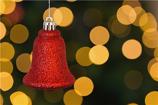 红色,圣诞节,铃,装饰,悬挂