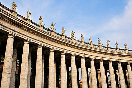 宗教,雕塑,柱廊,圣彼得广场,梵蒂冈,罗马,拉齐奥,意大利,欧洲