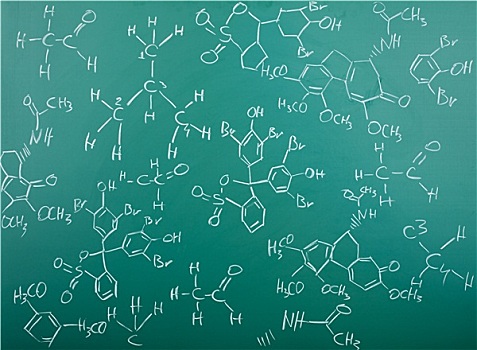 有机,化学品,公式,黑板