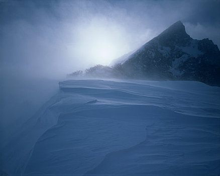 暴风雪,山