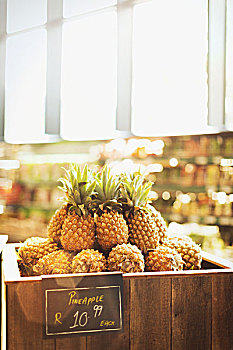 菠萝,展示,杂货店,市场