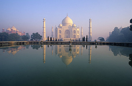 印度,泰姬陵,反射,水池