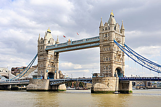 风景,南,银行,泰晤士河,新哥德式,活动衍架,桥,塔,伦敦,英格兰,英国,欧洲