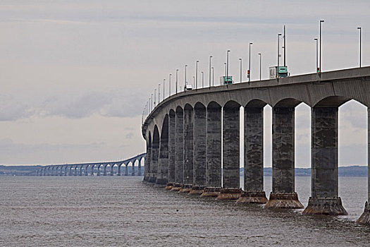 卡车,驾驶,长,联邦大桥,联系,爱德华王子岛,新布兰斯维克,加拿大