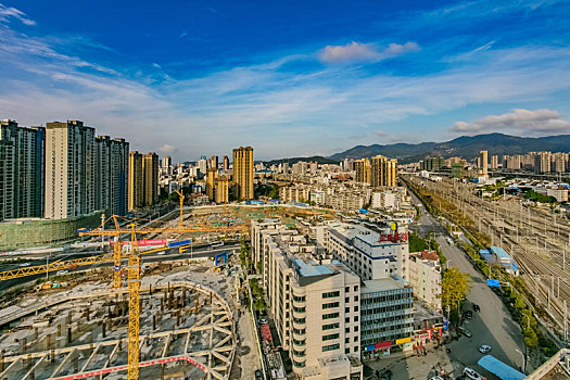 福建省福州市城区高楼建筑环境景观