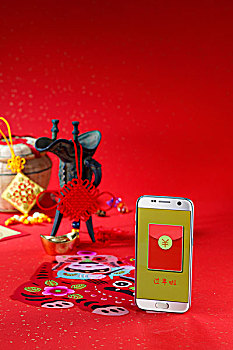 手机,抢红包,春节,喜庆
