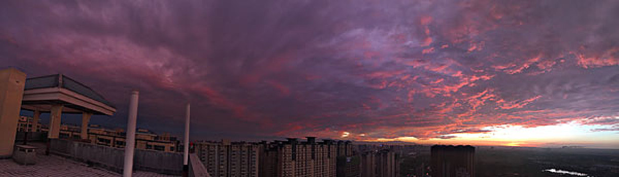 日落晚霞全景