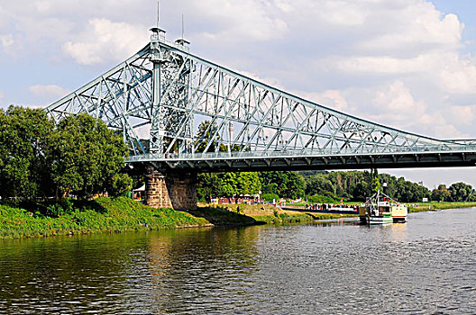 局部,风景,蓝色,惊奇,桥,建造,1893年,德累斯顿,萨克森,德国,欧洲
