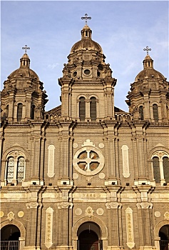 教堂,王府井,大教堂,建筑,北京