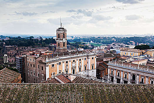 风景,屋顶,大教堂,圣坛,天空,罗马,意大利