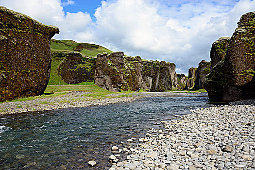 河,峡谷,冰岛,欧洲