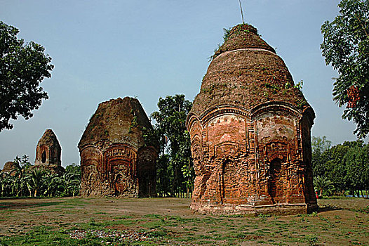 遗址,印度教,庙宇,孟加拉,六月,2007年