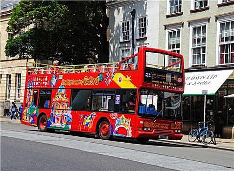 红色,旅游巴士,牛津