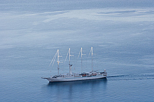 希腊,锡拉岛,奢华,船,爱琴海