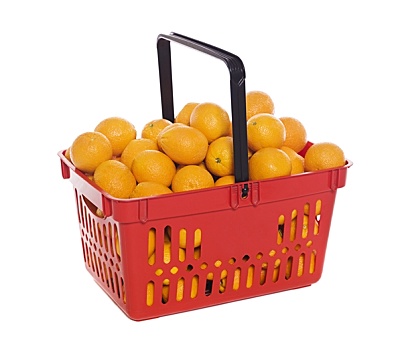 购物篮,橘子,隔绝,白色背景
