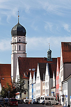 街道,教区,教堂,雄高,上巴伐利亚,巴伐利亚,德国,欧洲