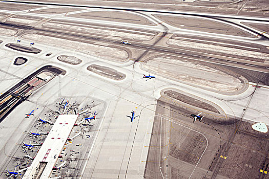 机场,飞机跑道,俯拍,拉斯维加斯,内华达,美国