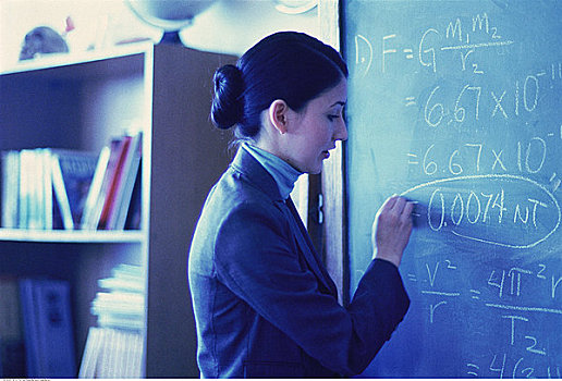 女性,教师,文字,黑板,教室