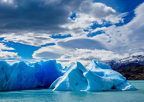 冰山,阿根廷湖,洛斯格拉希亚雷斯国家公园,圣克鲁斯省,巴塔哥尼亚,阿根廷,南美