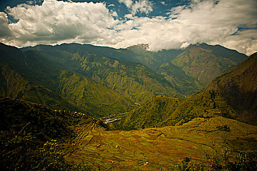 山峦,山谷,尼泊尔