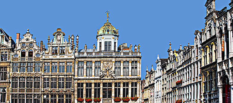 建筑,山墙,市政厅,格罗特,市场,大广场,布鲁塞尔,比利时,欧洲