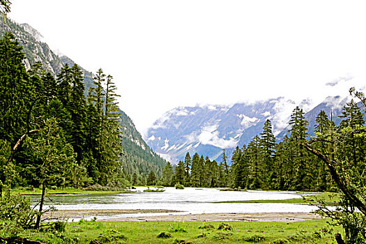 河流云山树林