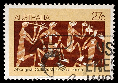 邮票,澳大利亚,土著,文化,音乐,跳舞