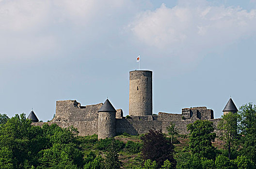 城堡,遗址,北方,环,阿尔魏勒,莱茵兰普法尔茨州,德国,欧洲