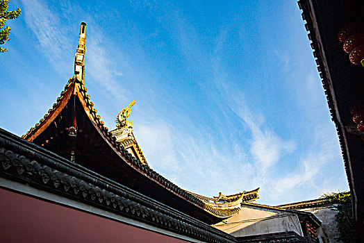 传统,中国元素,寺庙,局部,屋檐,翘角飞檐