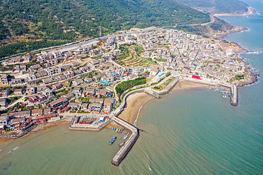 航拍福建福州平潭北港村