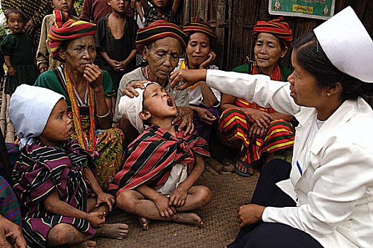 女士,健康,孩子,种族,乡村,南方,下巴,缅甸