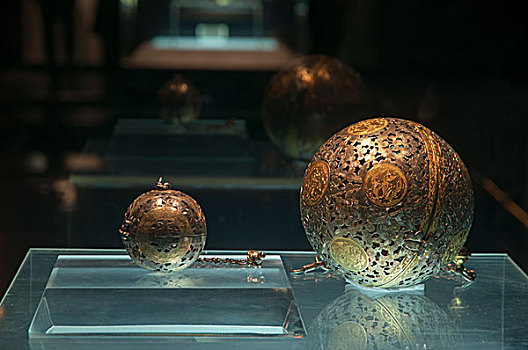 西安法门寺藏品鎏金银香囊