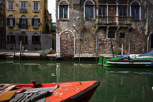 建筑,运河,威尼斯,意大利,欧洲