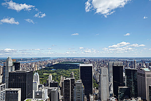 城市,风景,摩天大楼,中央公园,纽约,美国