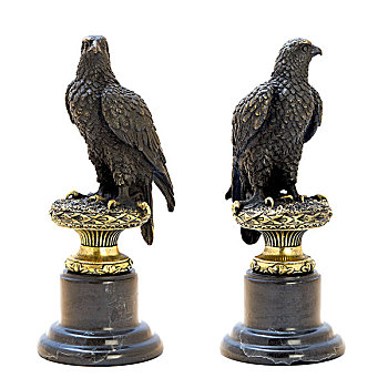 青铜,老式,小雕像,鹰