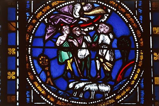 法国,奥弗涅,圆顶,彩色玻璃窗,12世纪,大教堂,室内