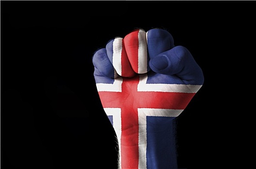 拳头,涂绘,彩色,冰岛,旗帜