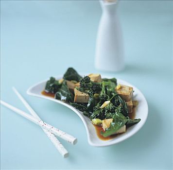 豆腐,花椰菜,酱油