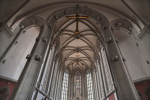 十字架,拱顶,小教堂,哥特风格,16世纪,19世纪,弗兰克尼亚,巴伐利亚,德国,欧洲